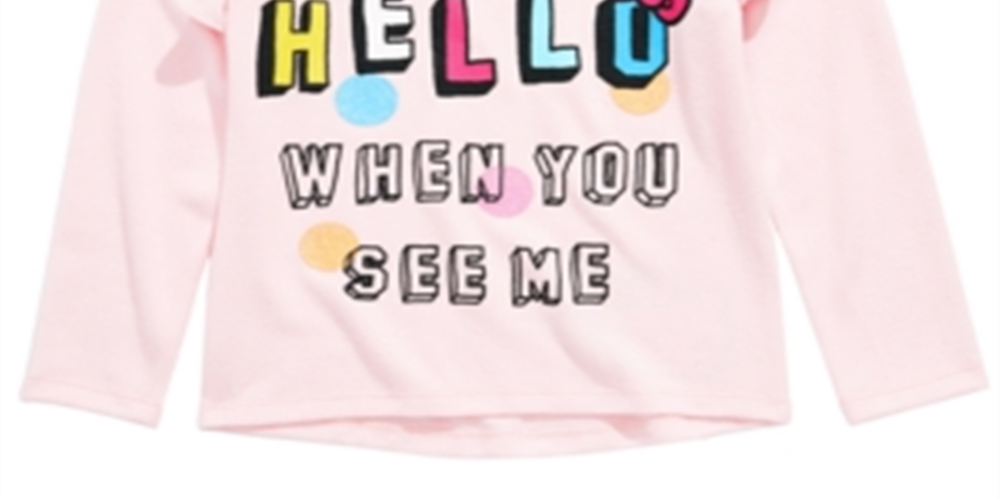 Blusa com babados Hello Kitty para meninas Say Hello, rosa, tamanho 4