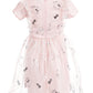 Vestido de malha com babados para meninas Hello Kitty, rosa, tamanho 5