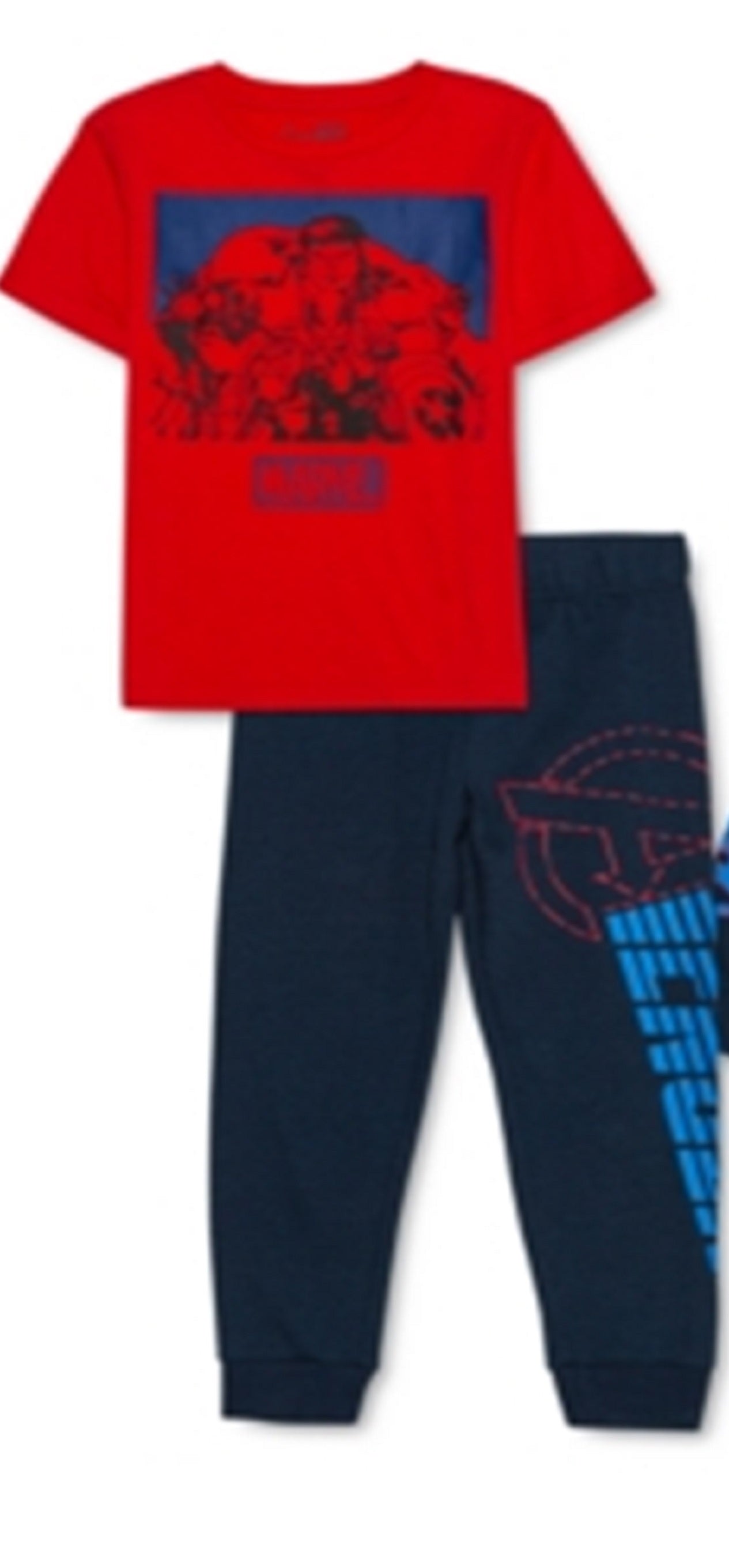 Conjunto de 3 peças de moletom com capuz e calça de moletom Marvel Little Boy Avengers, azul, tamanho 7