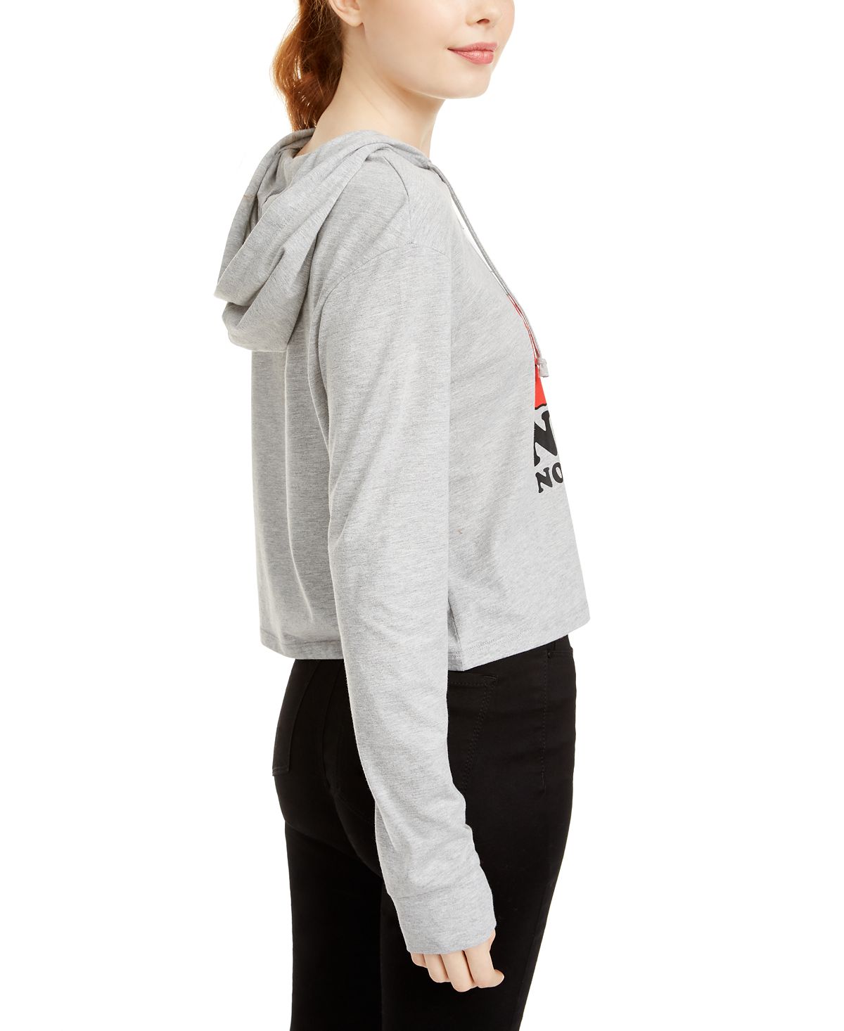 Moletom com capuz estampado Snoopy Peanuts Junior cinza tamanho X-S