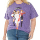 Camiseta feminina True Vintage de algodão com estampa Clueless, roxa, tamanho 2X