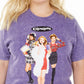 Camiseta feminina True Vintage de algodão com estampa Clueless, roxa, tamanho 2X
