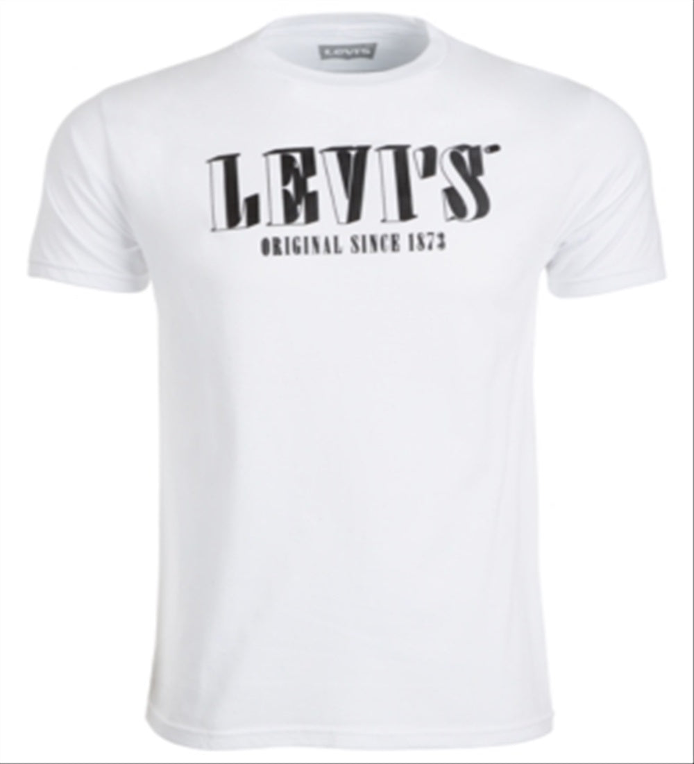 Camiseta Levi's Masculina de Algodão com Logotipo Holoceno, Branca, Tamanho Médio