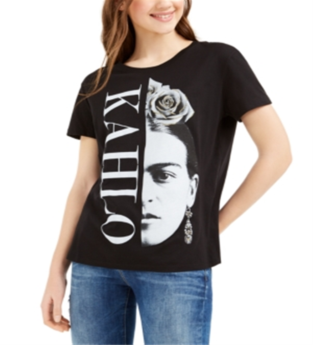 Camiseta estampada Frida Kahlo da Love Tribe Junior, preta, tamanho grande