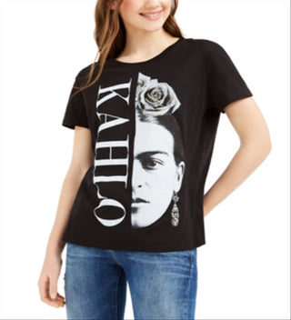 Camiseta estampada Frida Kahlo da Love Tribe Junior, preta, tamanho grande