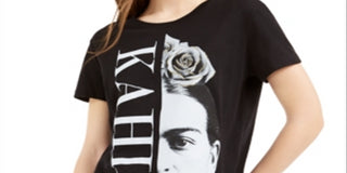 Camiseta estampada Frida Kahlo da Love Tribe Junior, preta, tamanho grande