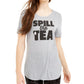 Camiseta estampada Love Tribe Junior Spill the Tea, cinza, tamanho extragrande