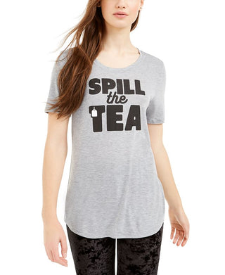 Camiseta estampada Love Tribe Junior Spill the Tea, cinza, tamanho extragrande