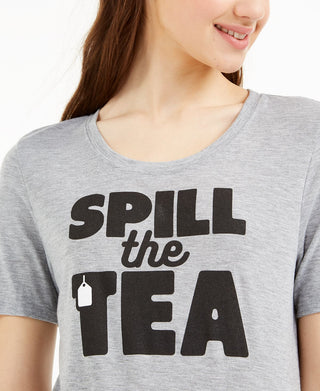 Camiseta estampada Love Tribe Junior Spill the Tea, cinza, tamanho extragrande