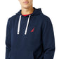 Moletom com capuz masculino Nautica J Class Logo Fleece Azul Tamanho Grande