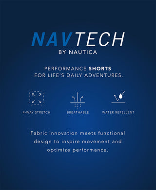 Shorts Nautica Navtech Performance Stretch Masculino Azul Tamanho 38