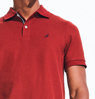 Camisa polo masculina Nautica Classic Fit Solid Deck vermelha tamanho pequeno