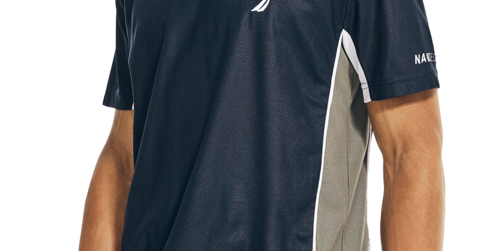 Camiseta Nautica Masculina Navtech Performance Colorblock Azul Tamanho XX-G
