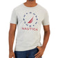 Camiseta masculina Nautica com estampa de logotipo clássico e bandeira da Classe J, cinza, tamanho X-G