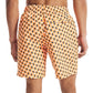Shorts de natação masculino Nautica com estampa de concha, tamanho GG, laranja