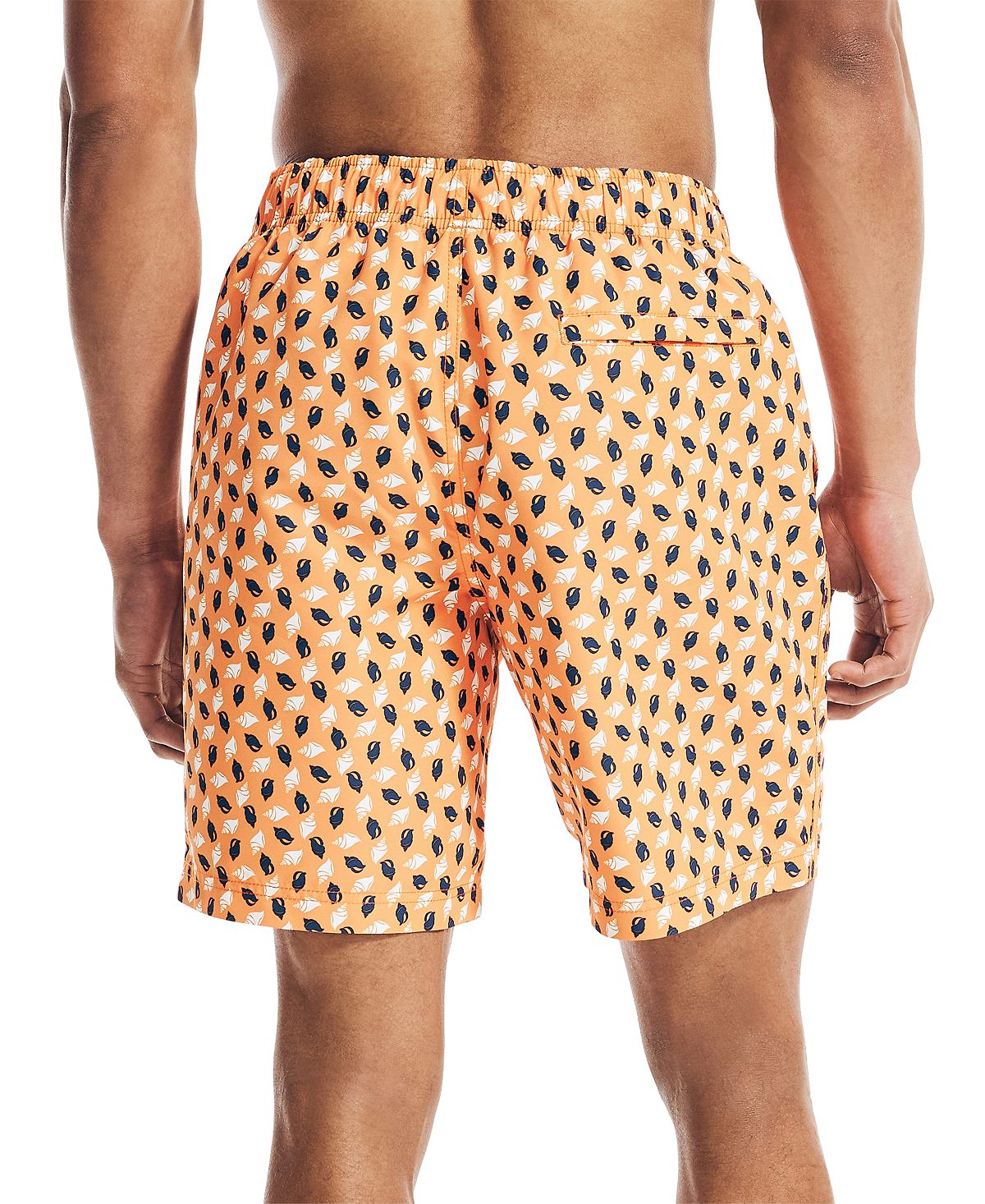 Shorts de natação masculino Nautica com estampa de concha, tamanho GG, laranja