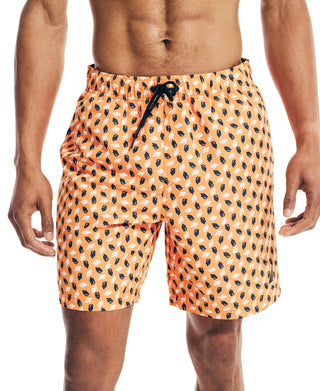 Shorts de natação masculino Nautica com estampa de concha, tamanho GG, laranja