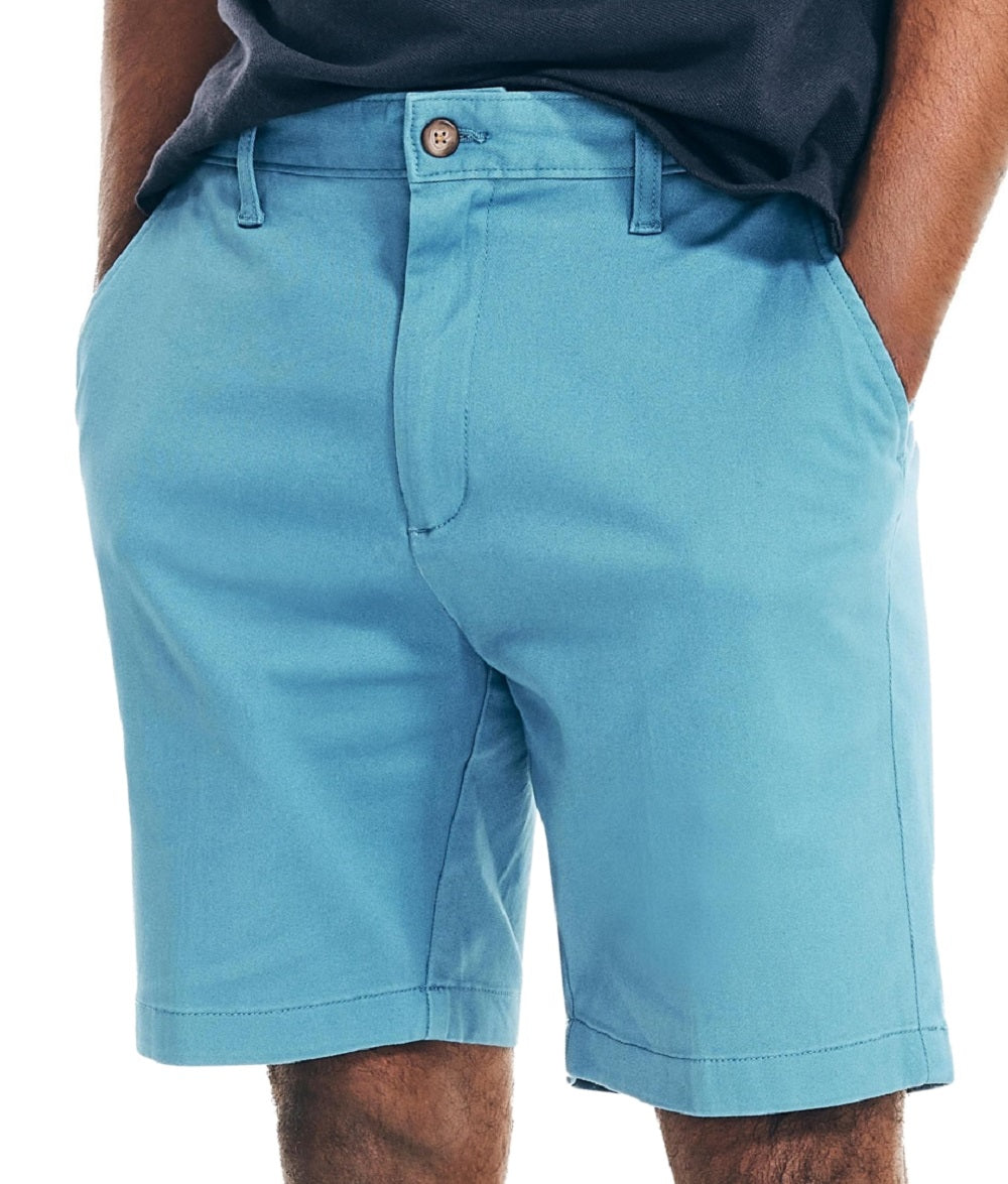 Calções de convés Nautica Stretch Classic Fit para homem, azul, tamanho 36