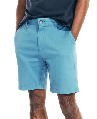 Calções de convés Nautica Stretch Classic Fit para homem, azul, tamanho 36