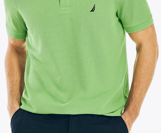 Camisa polo masculina Nautica, modelo Classic Fit, verde, tamanho grande, elaborada de forma sustentável