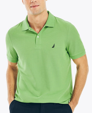 Camisa polo masculina Nautica, modelo Classic Fit, verde, tamanho grande, elaborada de forma sustentável