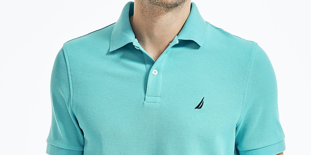 Camisa polo masculina Nautica, modelo Classic Fit, convés, azul, tamanho X-G