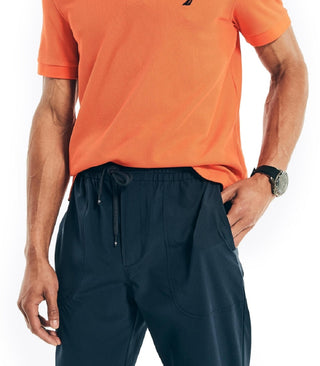 Camisa polo masculina Nautica, convés, com caimento clássico, convés, laranja, tamanho pequeno