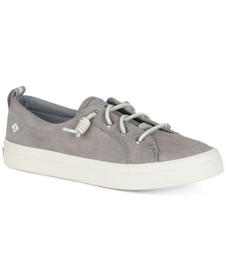 Tênis de couro lavável Sperry Crest Vibe feminino, cinza, tamanho 8