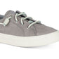Tênis de couro lavável Sperry Crest Vibe feminino, cinza, tamanho 8