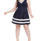 Vestido skatista listrado feminino Monteau azul tamanho XXX-G