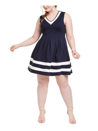 Vestido skatista listrado feminino Monteau azul tamanho XXX-G