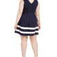 Vestido skatista listrado feminino Monteau azul tamanho XXX-G