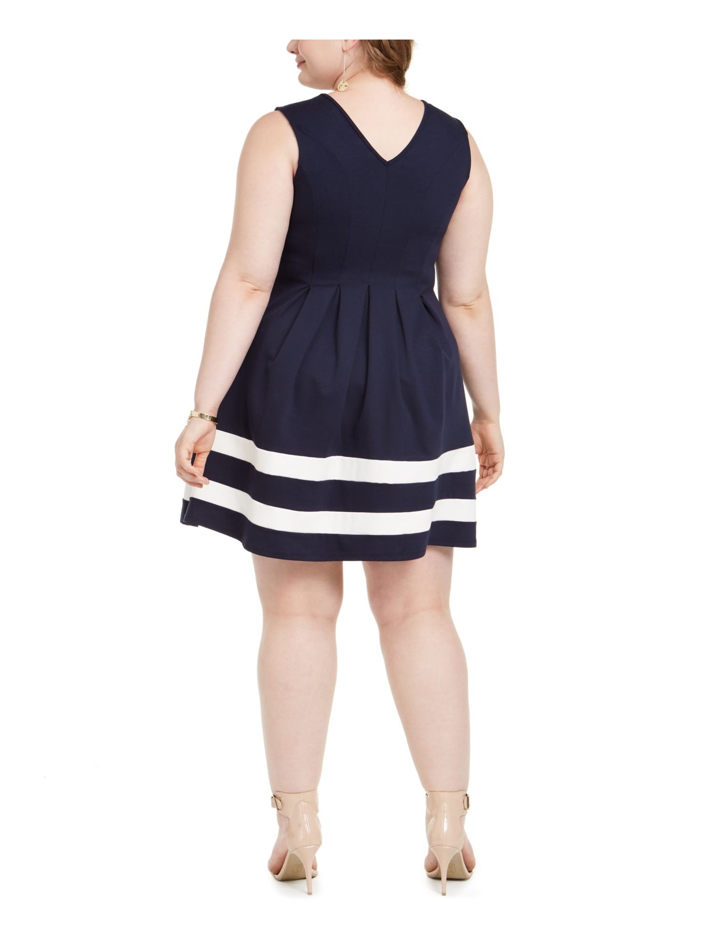 Vestido skatista listrado feminino Monteau azul tamanho XXX-G