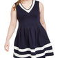 Vestido skatista listrado feminino Monteau azul tamanho XXX-G