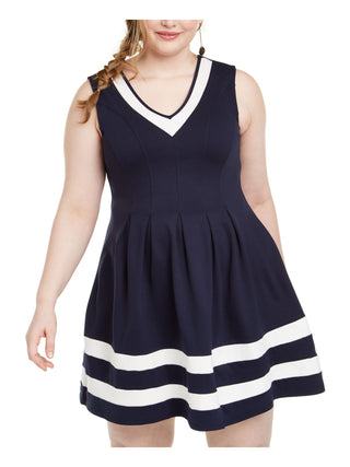Vestido skatista listrado feminino Monteau azul tamanho XXX-G
