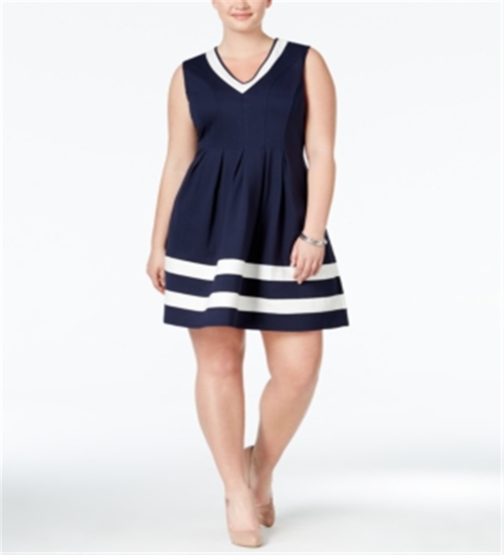 Vestido skatista listrado feminino Monteau azul tamanho XXX-G
