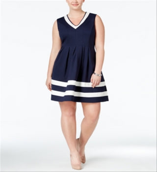 Vestido skatista listrado feminino Monteau azul tamanho XXX-G