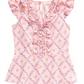 Top com babados e estampa floral Monteau Big Girl, rosa, tamanho grande