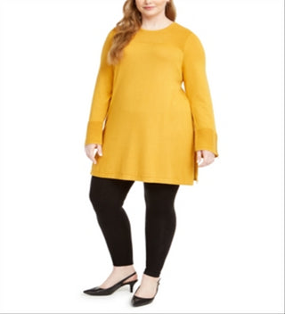 Suéter túnica canelada feminino Alfani amarelo tamanho 3X