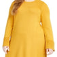 Suéter túnica canelada feminino Alfani amarelo tamanho 3X