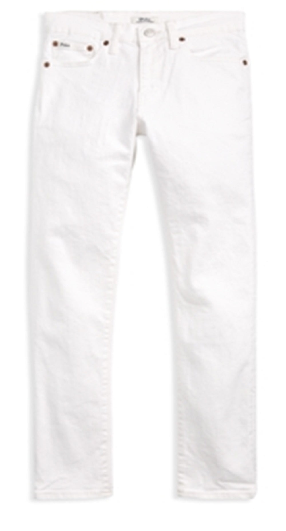 Calça jeans Ralph Lauren Sullivan Stretch Slim Fit para meninos, branca, tamanho 12