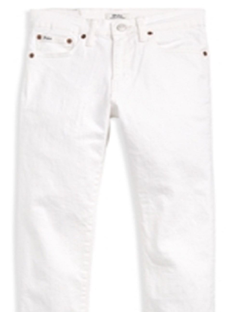 Calça jeans Ralph Lauren Sullivan Stretch Slim Fit para meninos, branca, tamanho 12