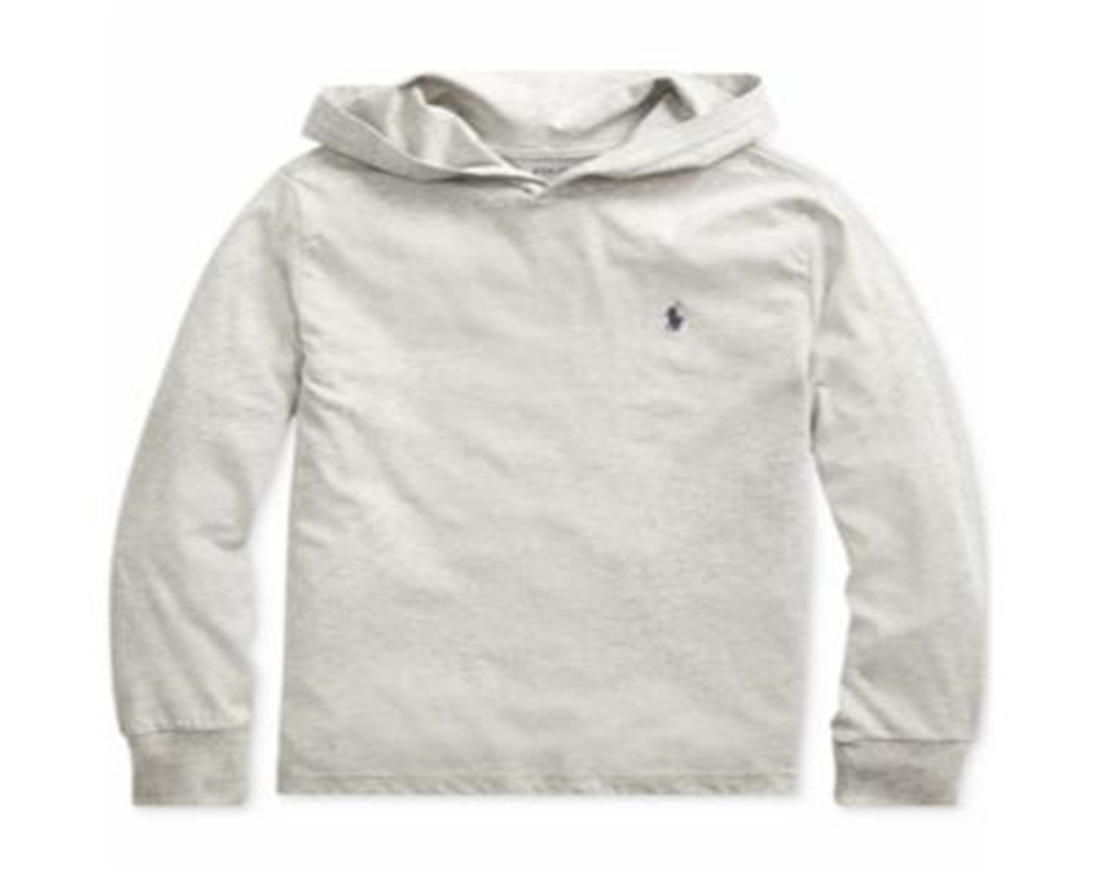 Camiseta de algodão com capuz Polo Ralph Lauren Big Boy's, tamanho X-G, cinza