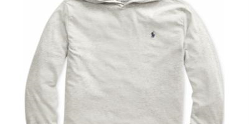 Camiseta de algodão com capuz Polo Ralph Lauren Big Boy's, tamanho X-G, cinza