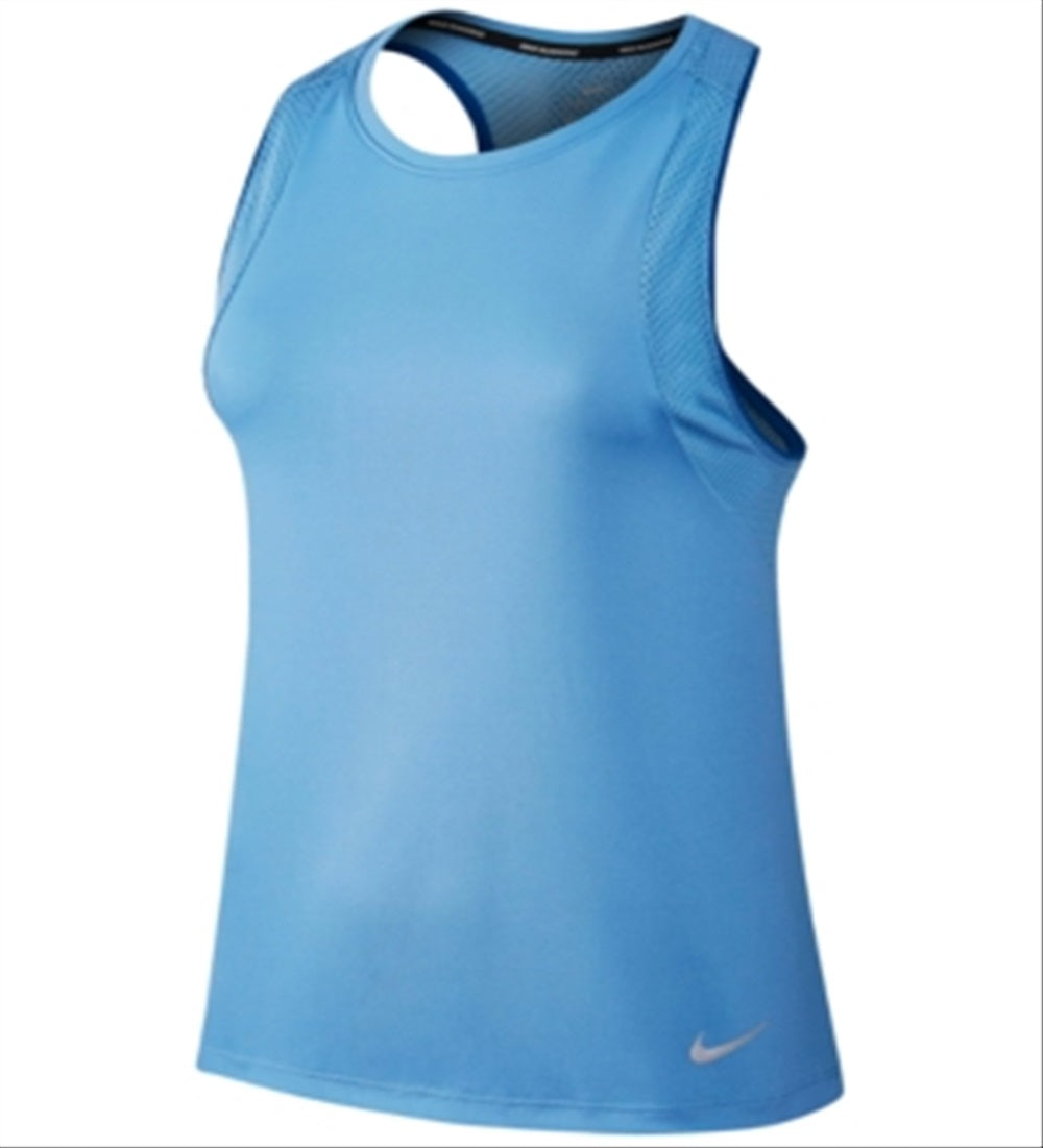Camiseta regata Nike Dry Miler Racerback feminina, azul, tamanho pequeno