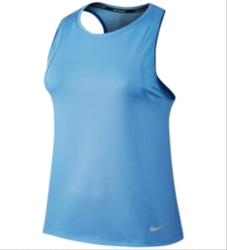Camiseta regata Nike Dry Miler Racerback feminina, azul, tamanho pequeno
