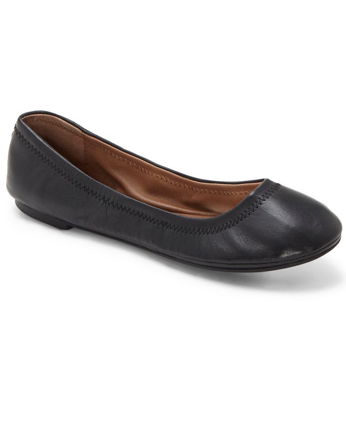 Lucky Brand Feminino 'Emmie' Flat Preto Tamanho 5,5 M