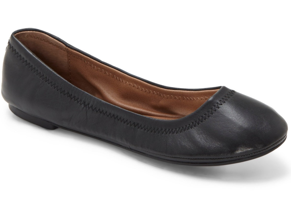 Lucky Brand Feminino 'Emmie' Flat Preto Tamanho 12 M