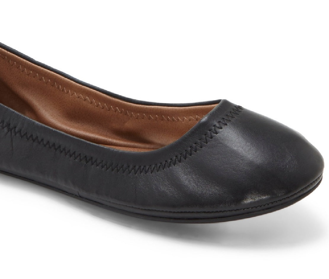 Lucky Brand Feminino 'Emmie' Flat Preto Tamanho 12 M