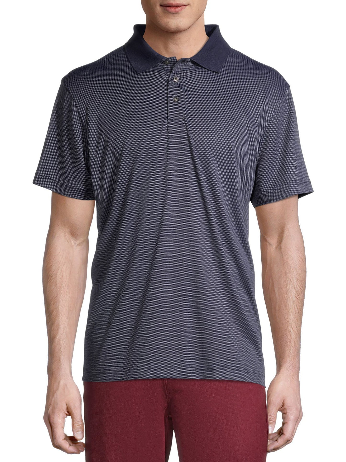 Polo masculino Athlux de manga curta e ajuste relaxado, azul, tamanho médio